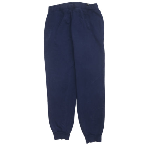 Puma Mens Blue M Regular Fit Fleece Sweatpants Joggers