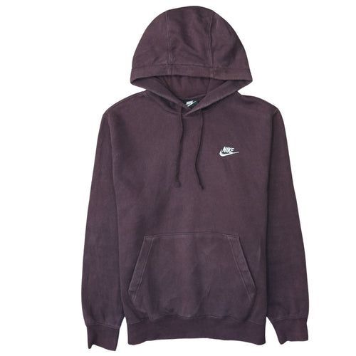 Nike Men’s Brown Pullover Hoodie Size S Logo Fleece Sweatshirt