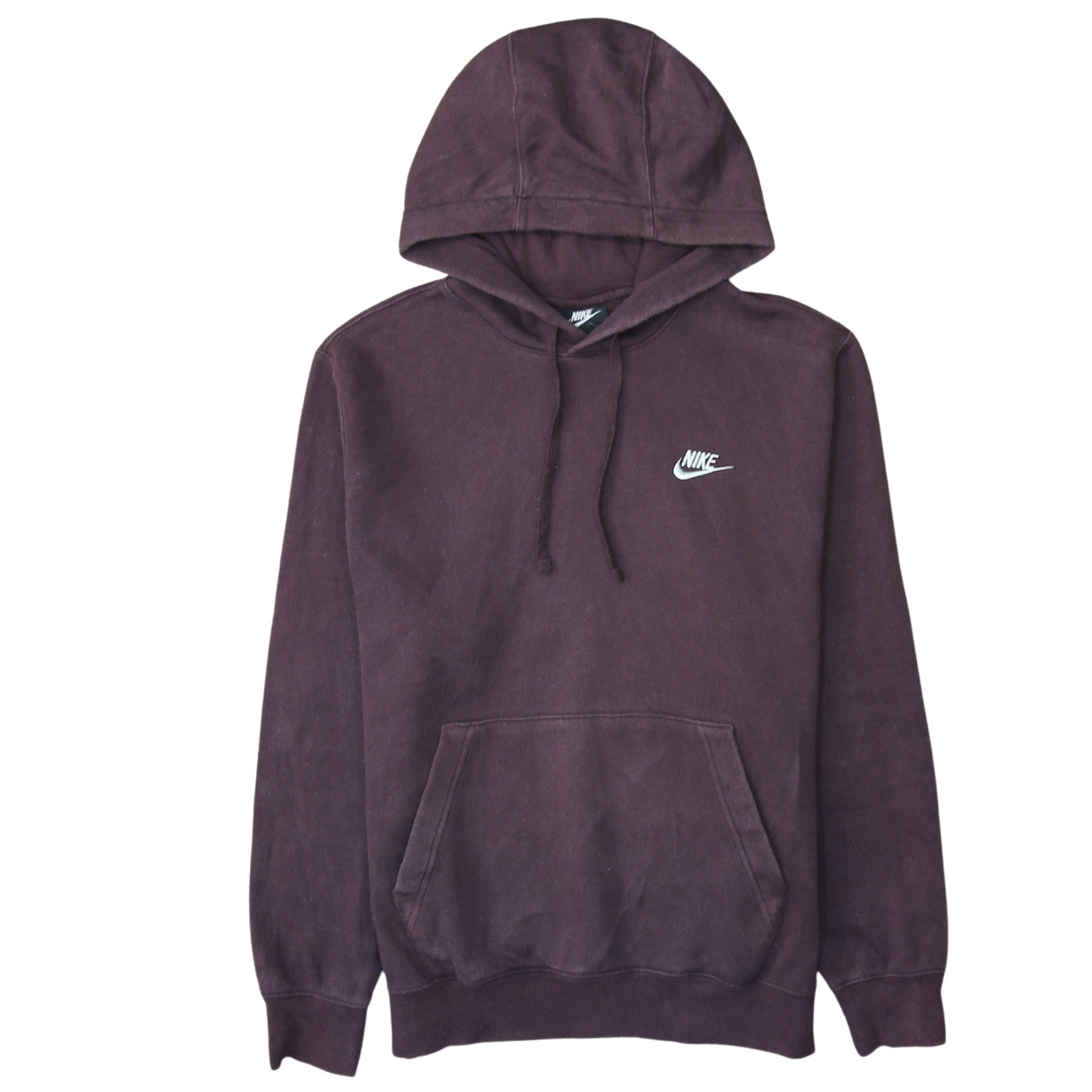 Nike Men’s Brown Pullover Hoodie Size S Logo Fleece Sweatshirt