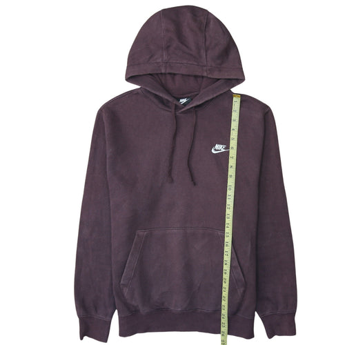 Nike Men’s Brown Pullover Hoodie Size S Logo Fleece Sweatshirt