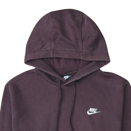 Nike Men’s Brown Pullover Hoodie Size S Logo Fleece Sweatshirt