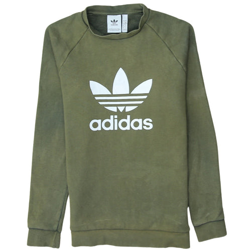 Adidas Men's Green Trefoil Logo Crew Neck Sweatshirt XS