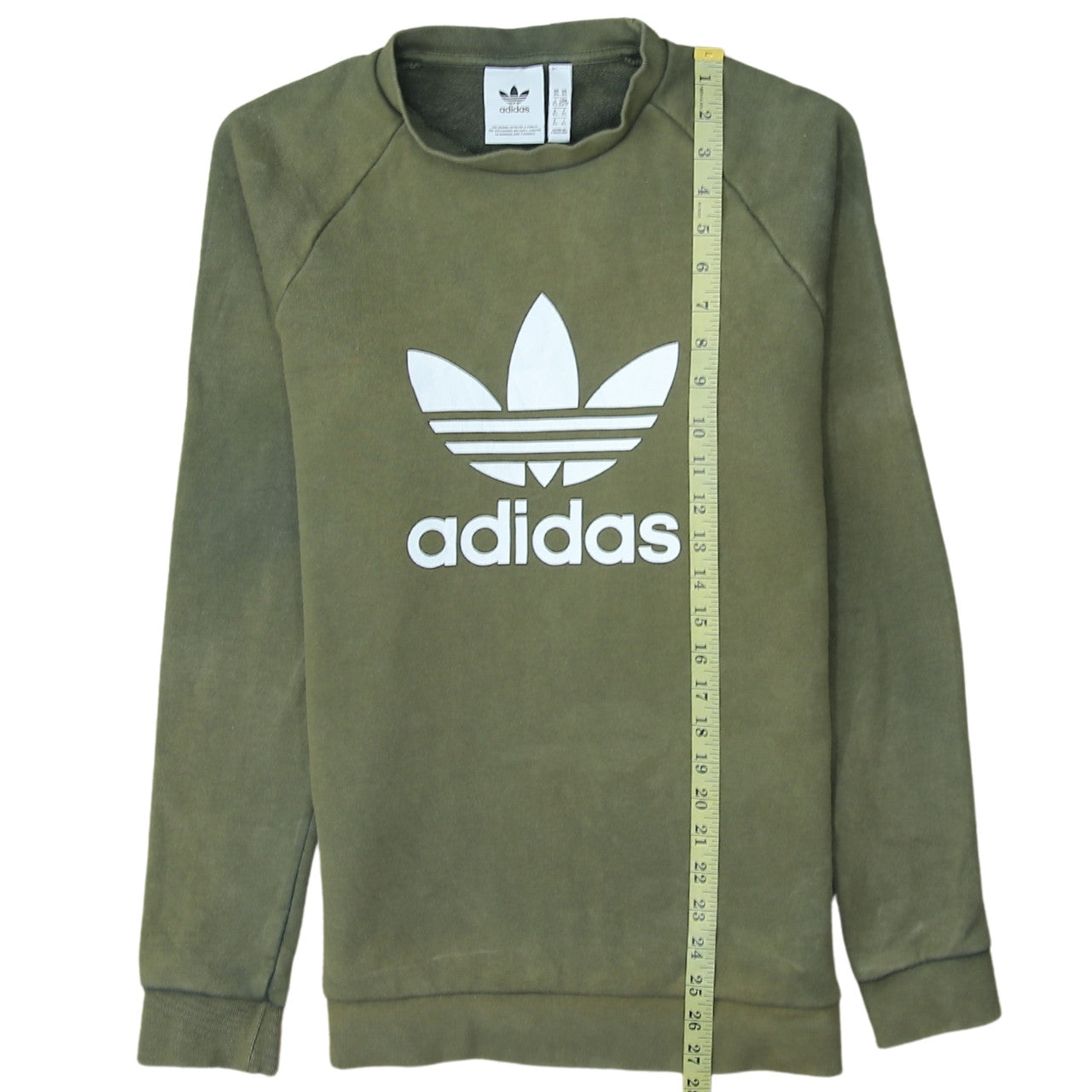 Adidas Men's Green Trefoil Logo Crew Neck Sweatshirt XS