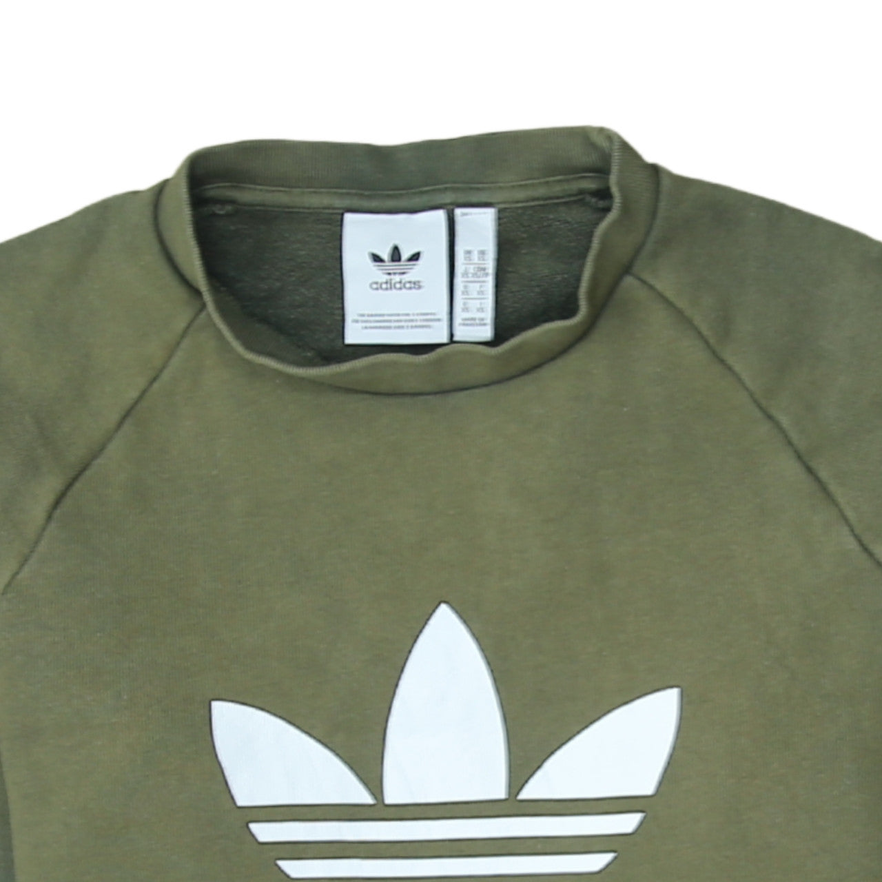 Adidas Men's Green Trefoil Logo Crew Neck Sweatshirt XS