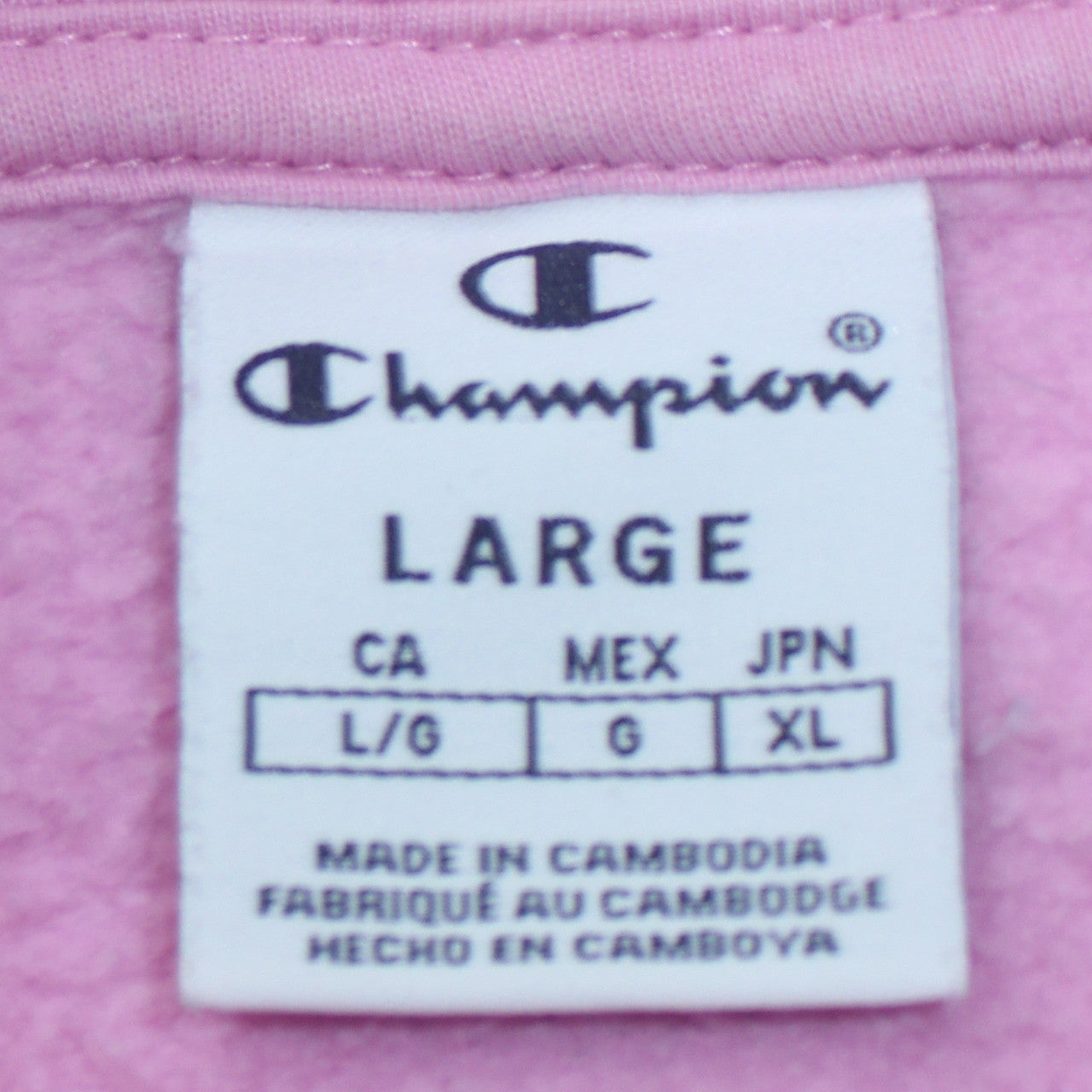Champion Women Pink Large Pullover Hoodie Cotton Blend Casual