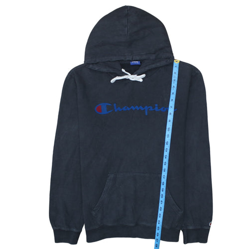 Champion Men's Black Medium Pullover Hoodie with Logo Front