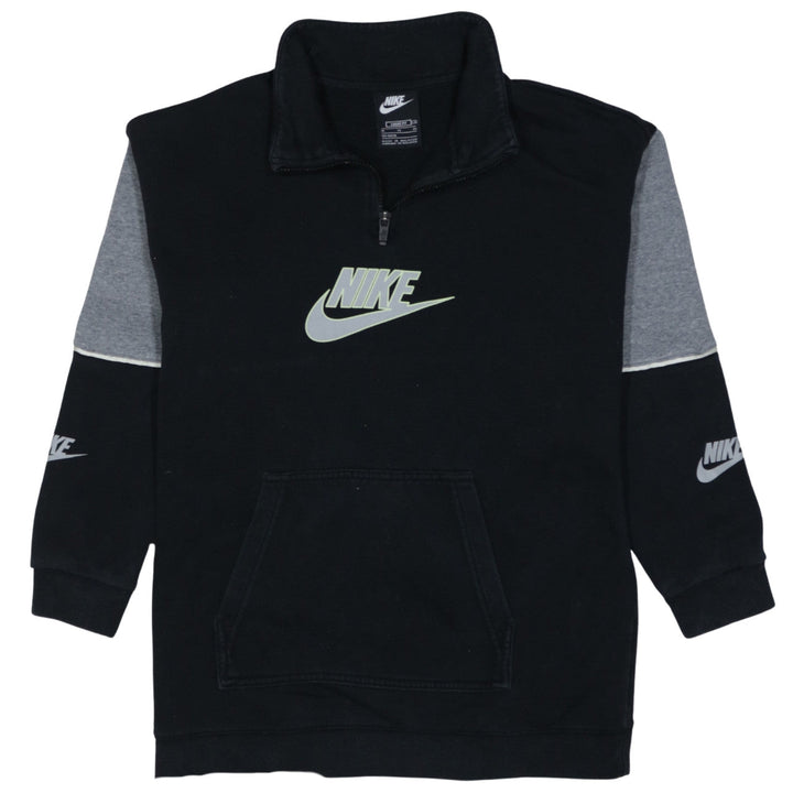 Nike Boys Black XL 1/4 Zip Fleece Sweatshirt with Logo and Pocket