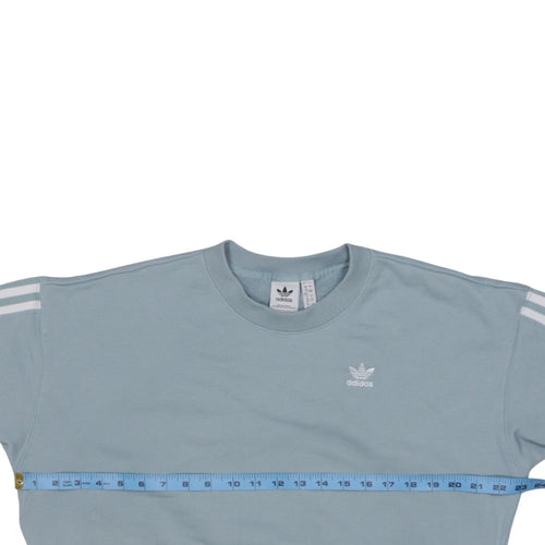 Adidas Women Blue Crew Neck Pullover Sweatshirt UK 12