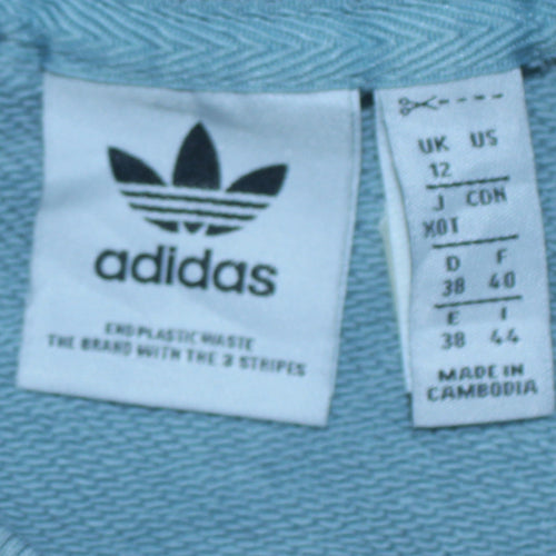 Adidas Women Blue Crew Neck Pullover Sweatshirt UK 12