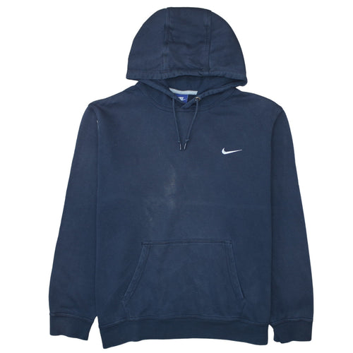 Nike Mens Blue Pullover Hoodie 2XL Embroidered Swoosh Fleece