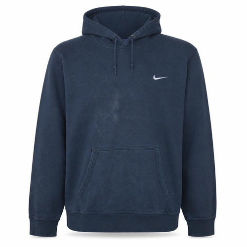 Nike Mens Blue Pullover Hoodie 2XL Embroidered Swoosh Fleece