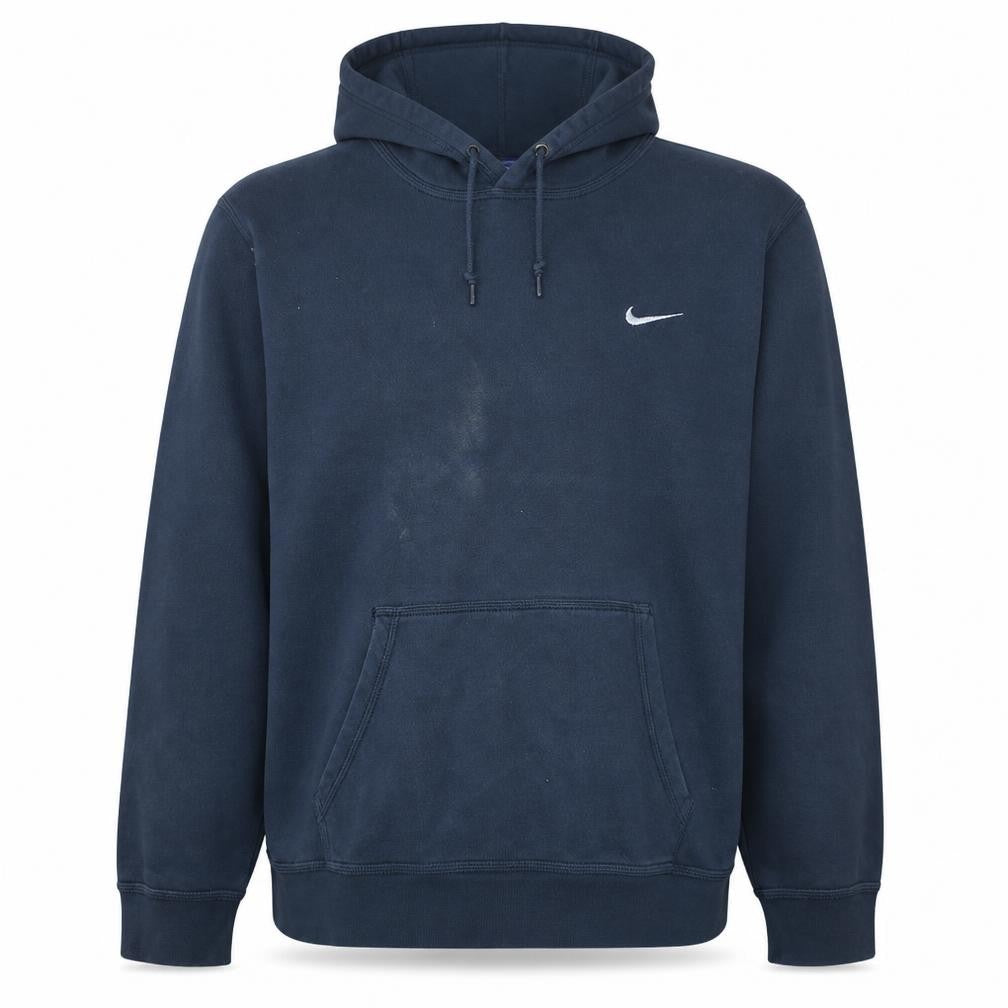 Nike Mens Blue Pullover Hoodie 2XL Embroidered Swoosh Fleece