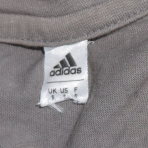 Adidas Men's Grey V-Neck Short Sleeve Cotton T-Shirt Size S