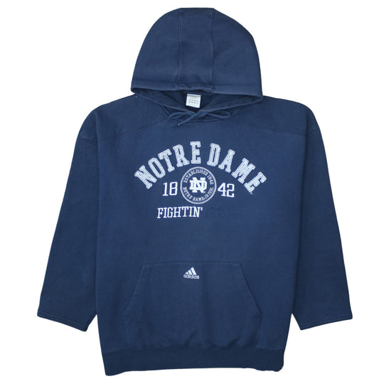 Adidas Men’s Blue Notre Dame Pullover Hoodie XL Fleece