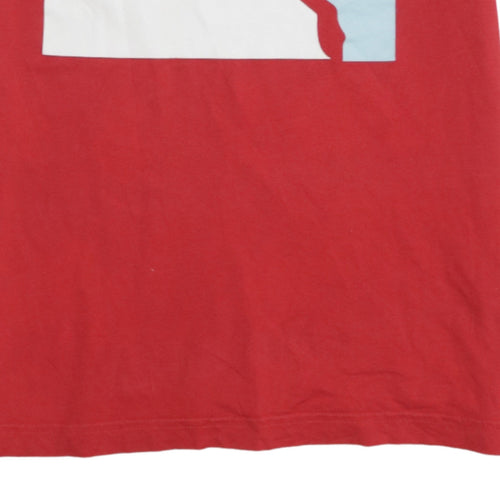 Puma Men's Red Cotton Graphic Logo Short Sleeve T-Shirt Size S