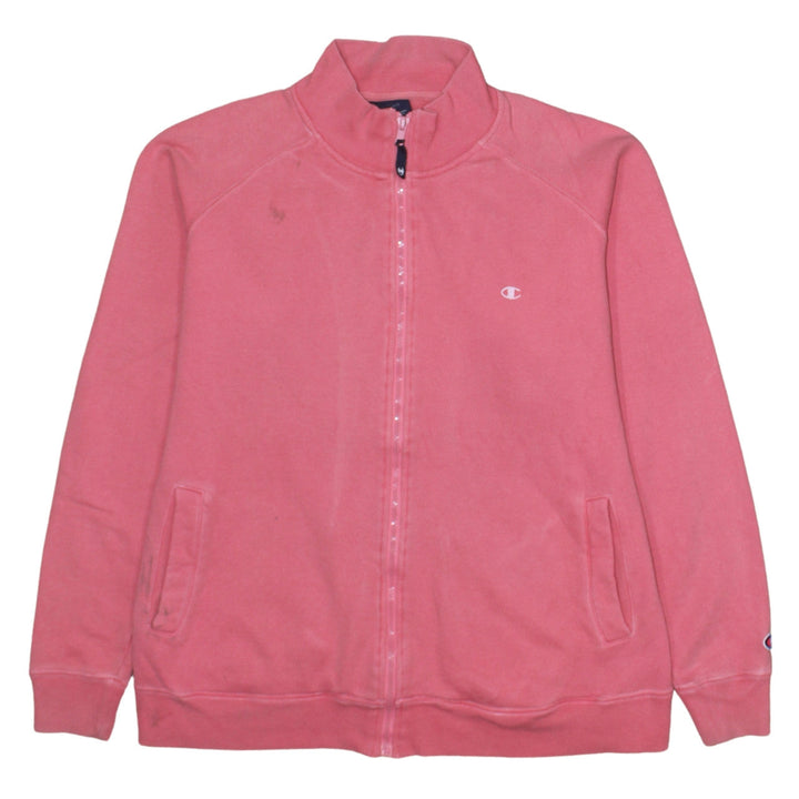 Champion Womens Pink Cotton Full Zip Track Jacket Size L