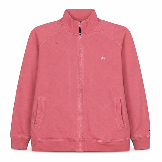 Champion Womens Pink Cotton Full Zip Track Jacket Size L