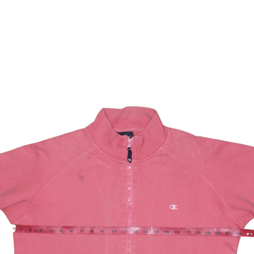 Champion Womens Pink Cotton Full Zip Track Jacket Size L