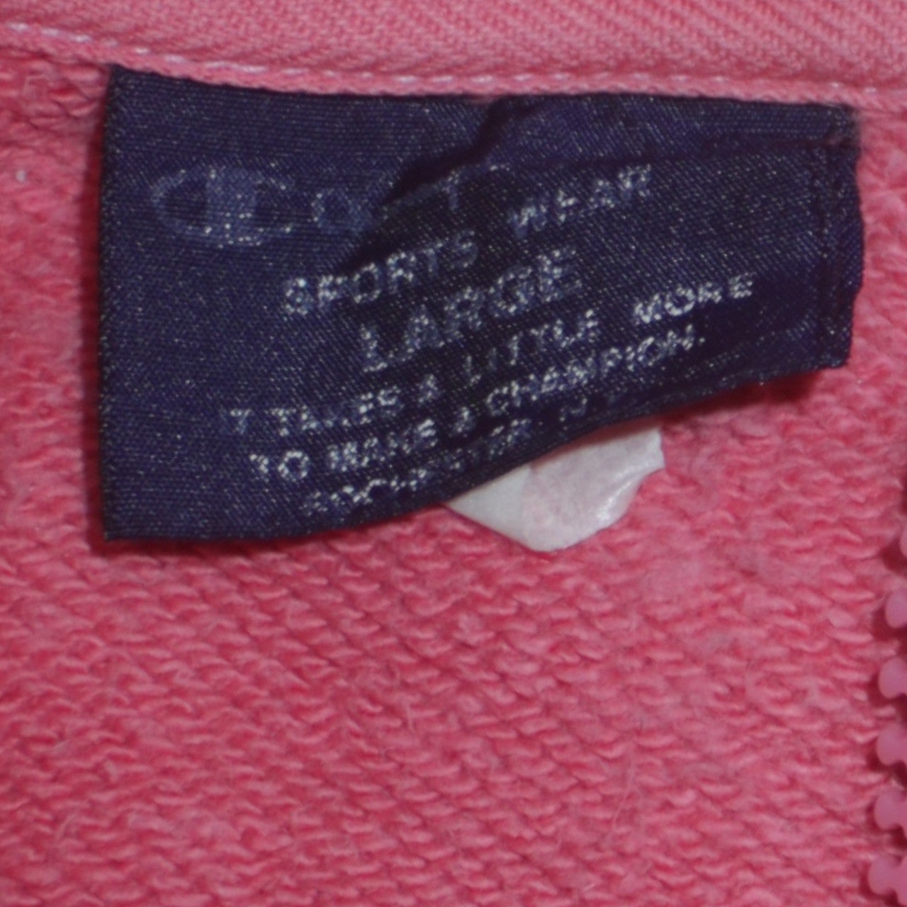 Champion Womens Pink Cotton Full Zip Track Jacket Size L
