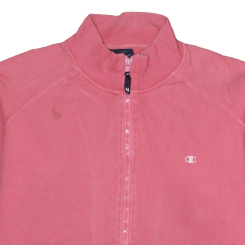 Champion Womens Pink Cotton Full Zip Track Jacket Size L