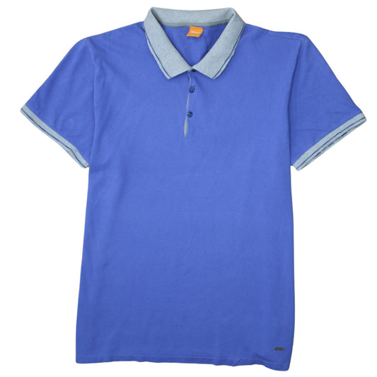 Hugo Boss Men's Blue 2XL Cotton Polo Shirt
