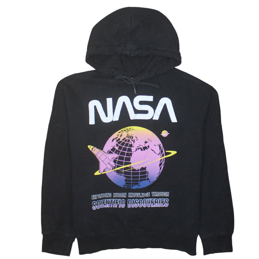 H&M Men’s Black NASA Pullover Hoodie Size S Graphic Space Logo