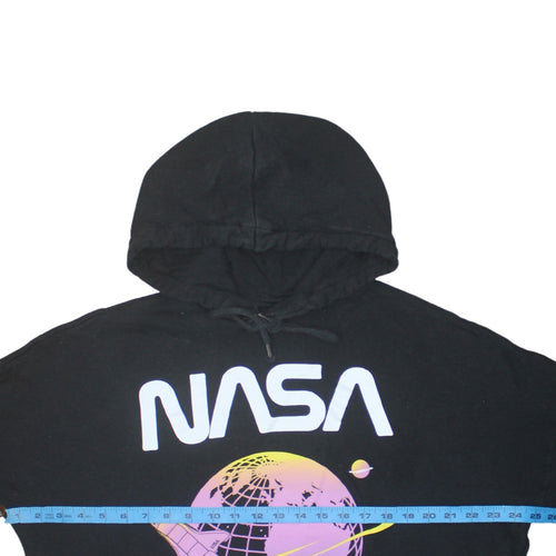 H&M Men’s Black NASA Pullover Hoodie Size S Graphic Space Logo