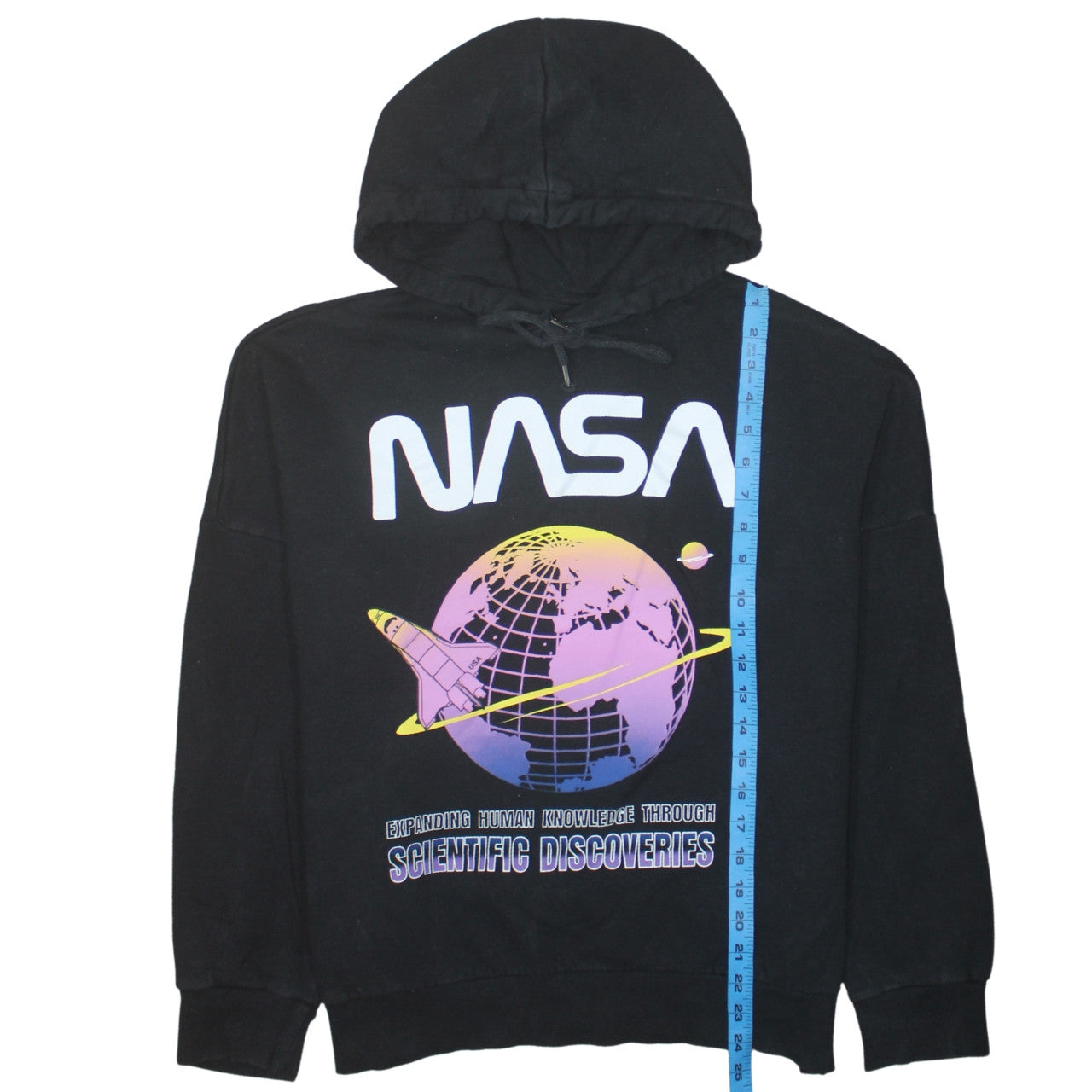 H&M Men’s Black NASA Pullover Hoodie Size S Graphic Space Logo