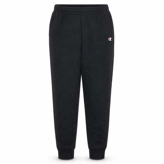Front view of Champion Men's Black Jogger Sweatpants M Regular Fit Fleece Tapered