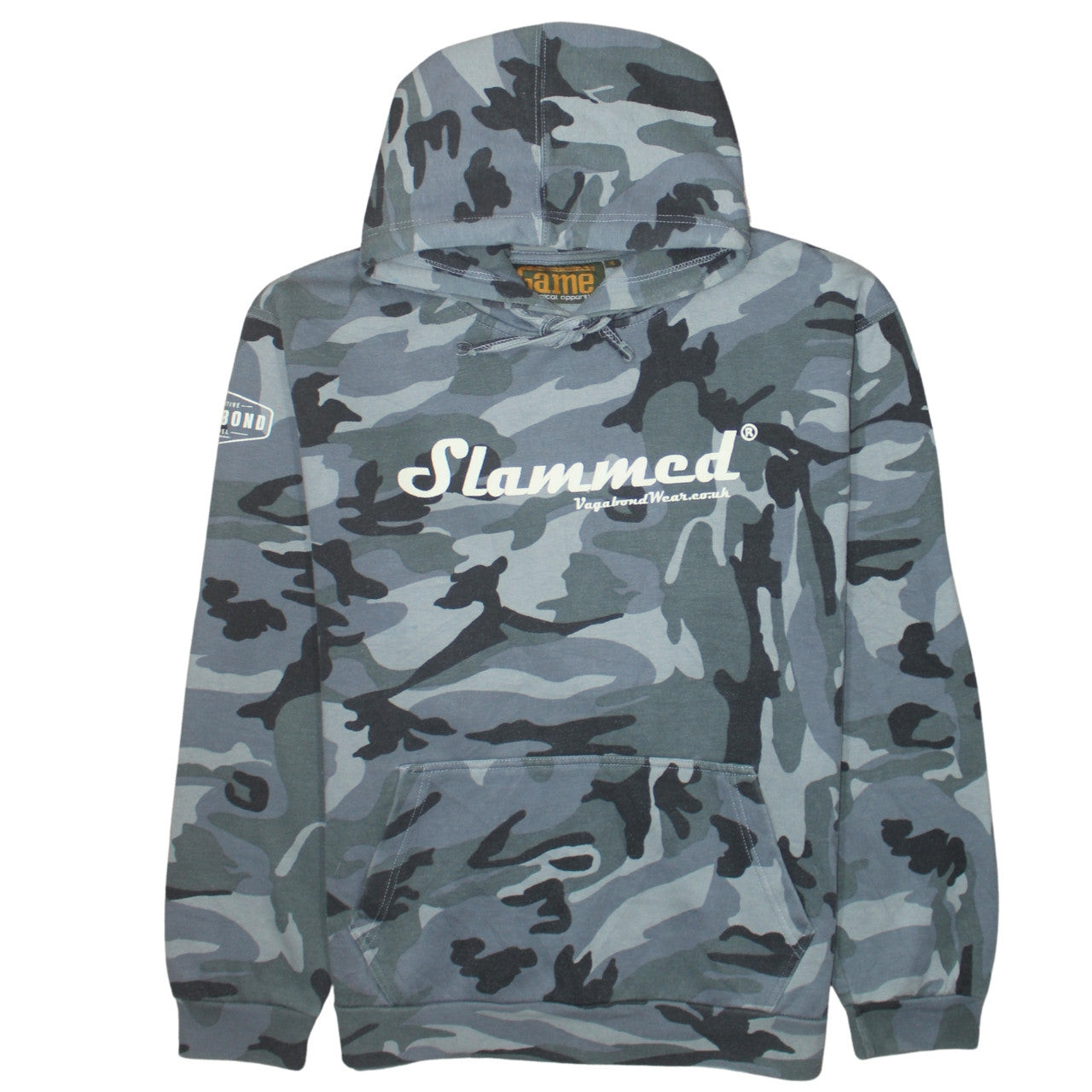 Game Slammed Mens Blue Camo Pullover Hoodie XL Hooded Sweatshirt