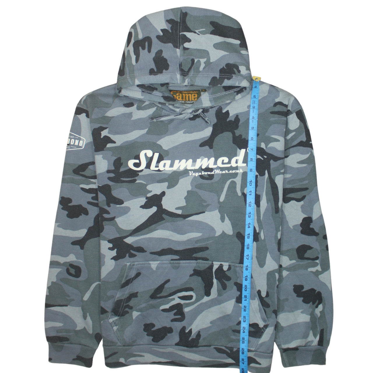 Game Slammed Mens Blue Camo Pullover Hoodie XL Hooded Sweatshirt