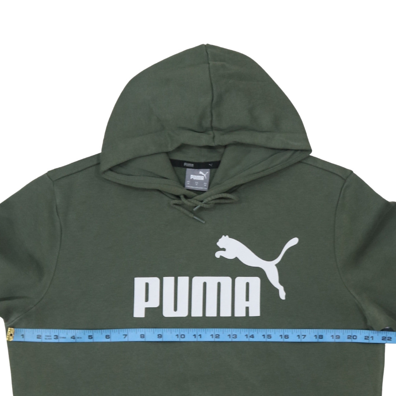 Puma Men's Green Pullover Hoodie Medium Sports Fleece Logo