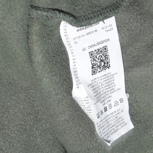 Puma Men's Green Pullover Hoodie Medium Sports Fleece Logo