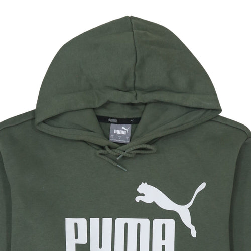 Puma Men's Green Pullover Hoodie Medium Sports Fleece Logo