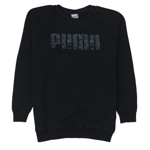 Puma Womens Black Size 12 Crew Neck Pullover Sweatshirt