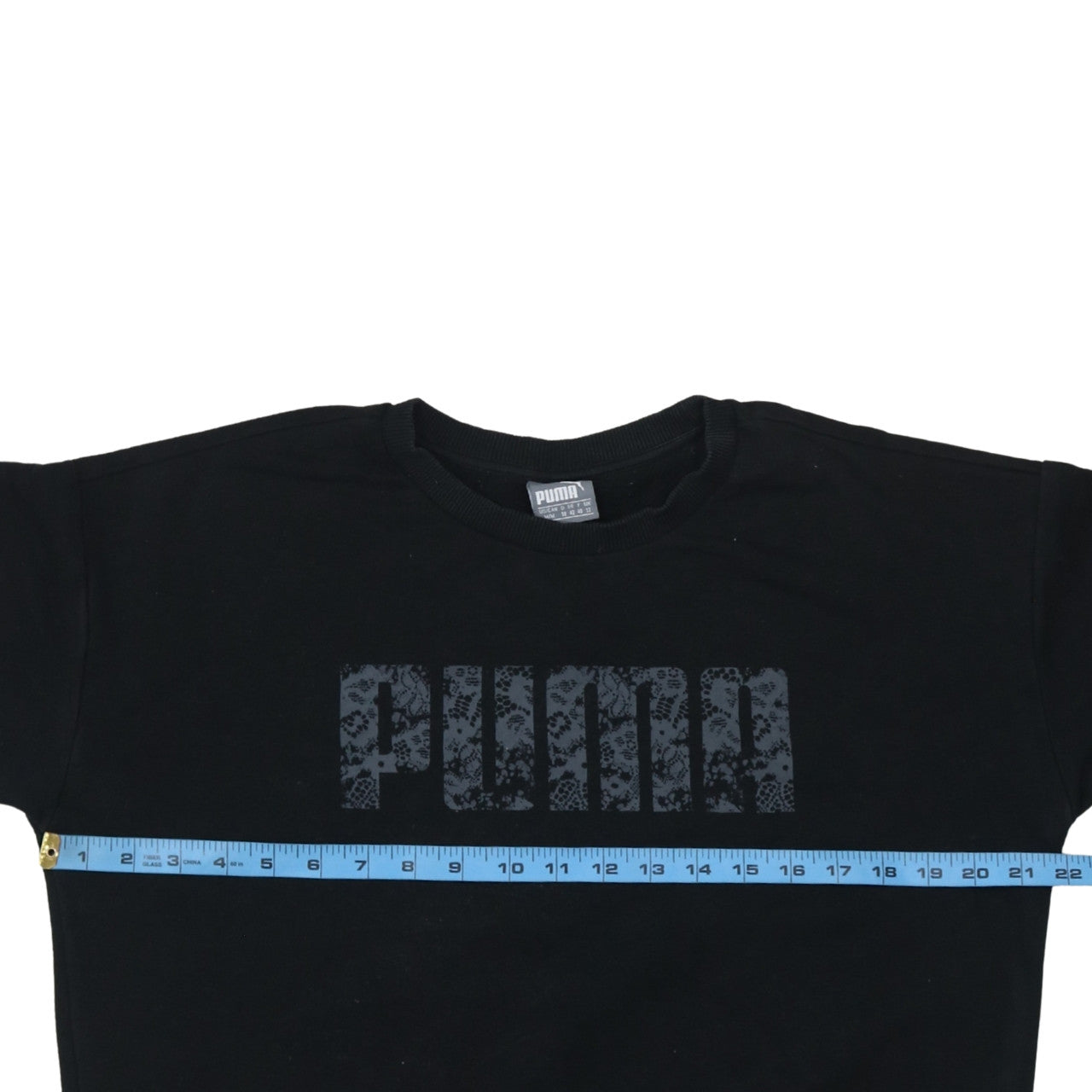 Puma Womens Black Size 12 Crew Neck Pullover Sweatshirt