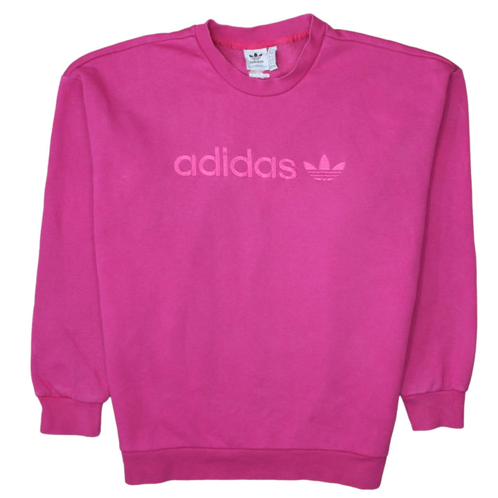 Adidas Women Pink Crew Neck Pullover Sweatshirt Size 12 Logo Casual