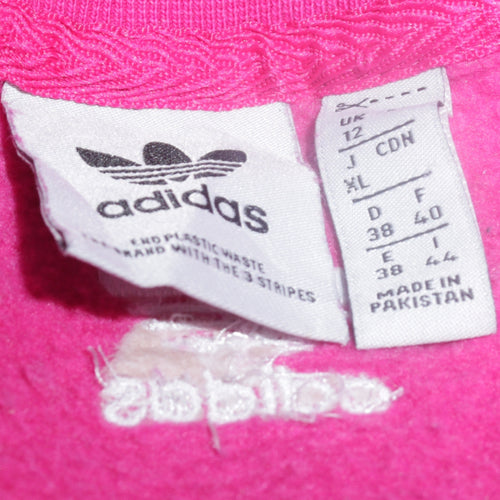 Adidas Women Pink Crew Neck Pullover Sweatshirt Size 12 Logo Casual