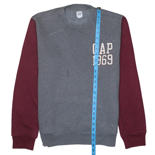 GAP Men's Grey Maroon Logo 1969 Crew Neck Sweatshirt Size M