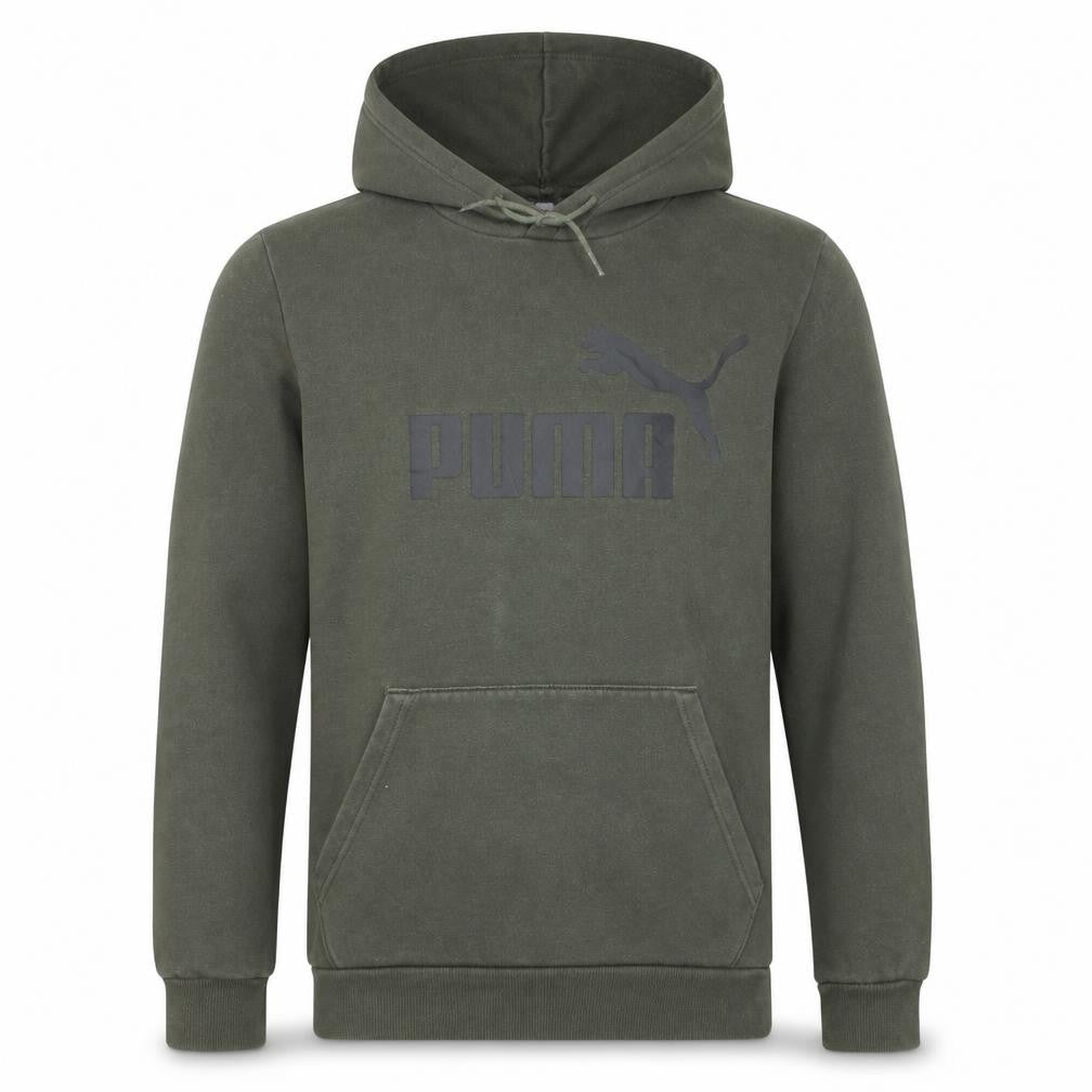 Puma Mens Green Pullover Hoodie Small Logo Sports Sweatshirt