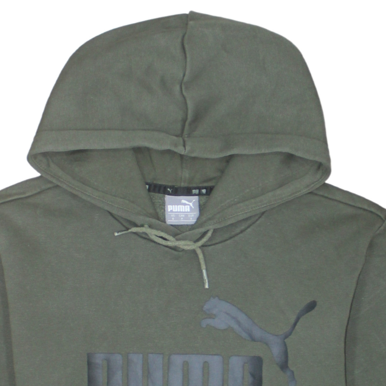 Puma Mens Green Pullover Hoodie Small Logo Sports Sweatshirt
