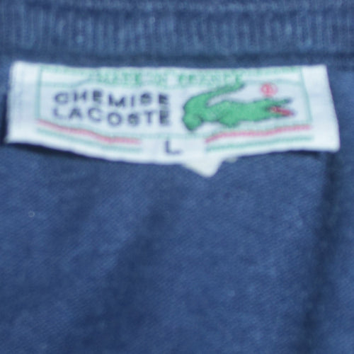 Lacoste Men's Blue Cotton Short Sleeve Polo Shirt L