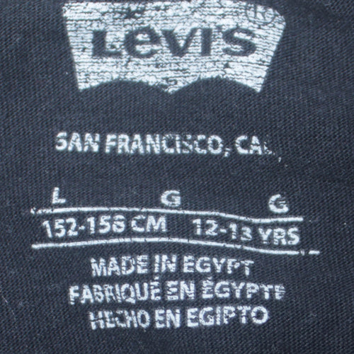 Levi's Boys Black 12-13 Years Logo Graphic Cotton T-Shirt