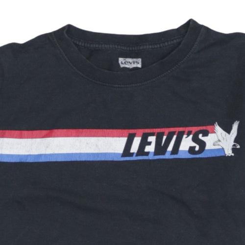 Levi's Boys Black 12-13 Years Logo Graphic Cotton T-Shirt