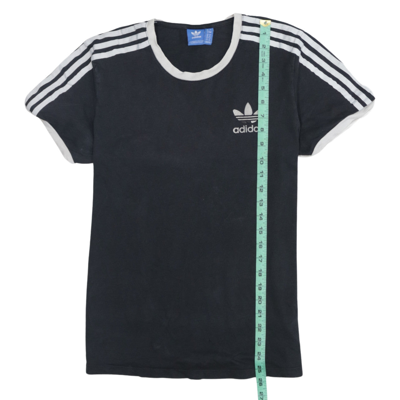 Adidas Women's Black Ringer Short Sleeve Cotton T-Shirt Size 8