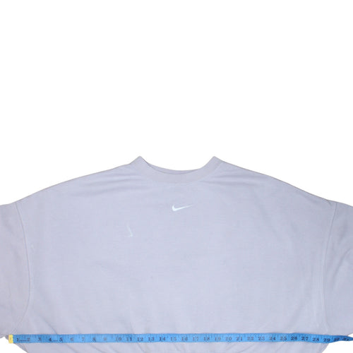 Nike Women's White Cropped Pullover Sweatshirt Size M Cotton Blend