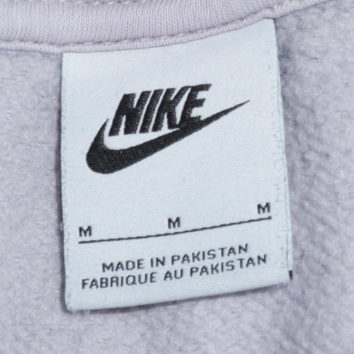 Nike Women's White Cropped Pullover Sweatshirt Size M Cotton Blend