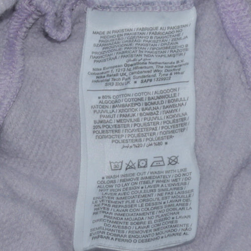 Nike Women's White Cropped Pullover Sweatshirt Size M Cotton Blend