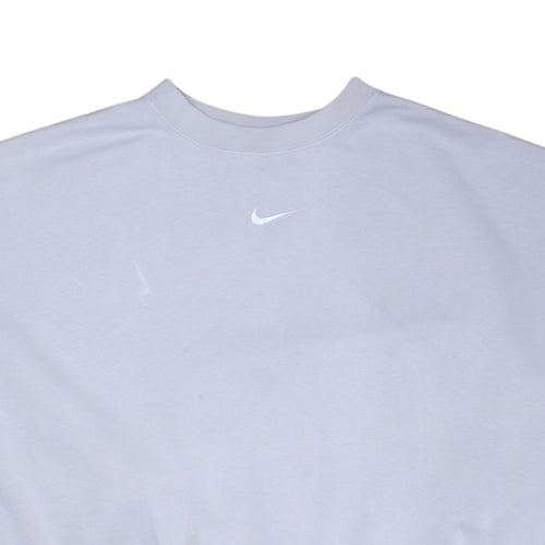 Nike Women's White Cropped Pullover Sweatshirt Size M Cotton Blend