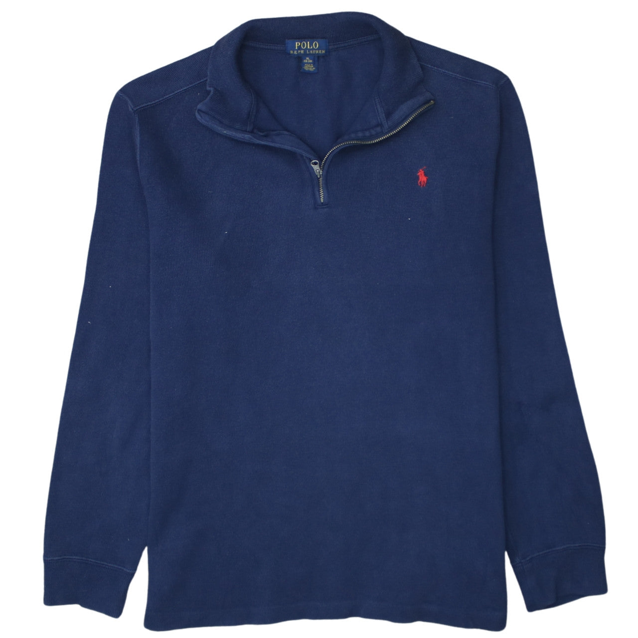 Polo Ralph Lauren Men's Blue Cotton 1/4 Zip Jumper XL